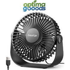 Gaiatop USB Desk Fan Black   3-Speed Quiet 5.5" Portable Table Fan for Home/Offi