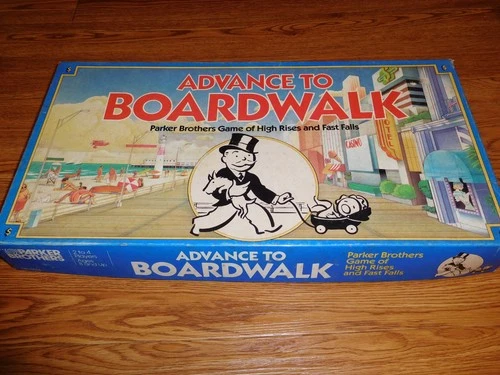 Advance to Boardwalk Vintage Board Game Parker Brothers Monopoly  1985 #0014