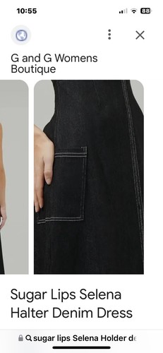 Sugar lips women’s Black Denim Halter Maxi dress XL NWT - Picture 4 of 5