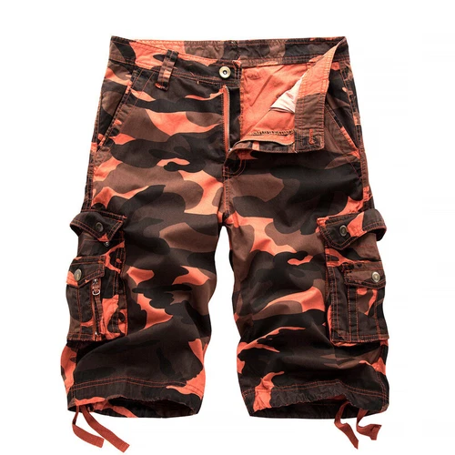 Nuevos Pantalones Cortos de Carga de Algodón para Hombres Bolsillos Frontales Planos Salón Lavado - 29-42 - Imagen 12 de 20