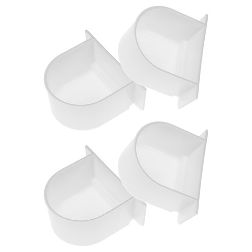 4 Pcs Semicircle Food Container Bird Cage Water Bowl Feeding Bowls Feeder