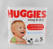 Huggies Size 5 Disney Baby Mickey Mouse Snug & Dry Diapers 22ct Fits Over 27 lbs