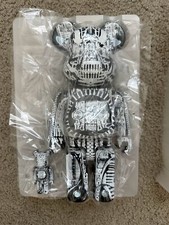 Image of Medicom BE@RBRICK HR Giger Black Chrome 100% 400% Bearbrick Figure Set NEW
