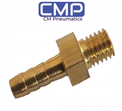 COYOTE MOON M5 x 0.8 Metric to 4mm Brass Barb Hose Tail Connector, Pneumatic, Air, Water oil