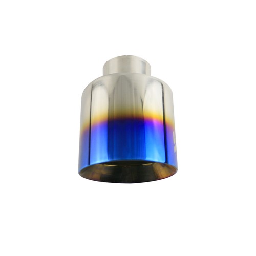 Blue Universal 3'' inlet 5'' outlet Exhaust End Tips Muffler Tips Slant WA 3inch - Picture 7 of 7