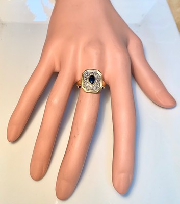 Bague Or Blanc 18 Carats Avec Saphirs 0.20 Carat - Taille 55 - Occasion Très Bon état