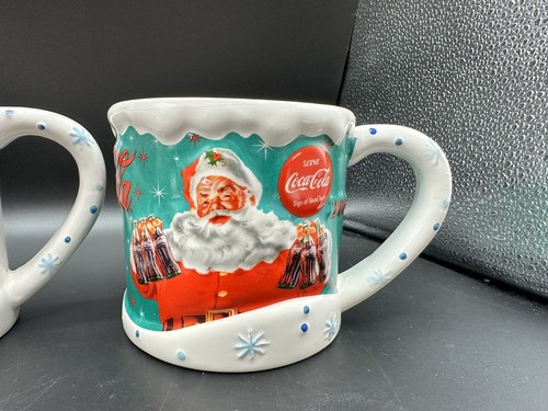 Vintage Houston Harvest 20oz 3D Ceramic Coffee Mugs COCA COLA Christmas - Picture 4 of 11