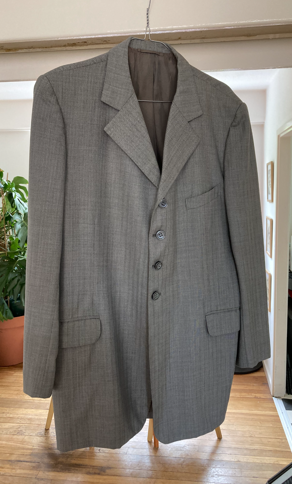 FILA Giacca tuta su misura Robert Valentine Savile Row anni '60 taglia 38 grigia