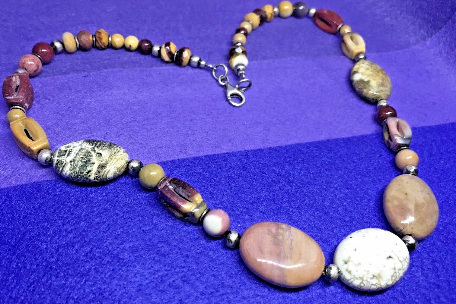 925 Sterling Silver, Mookaite & Ocean Jasper Meditati… Gem
