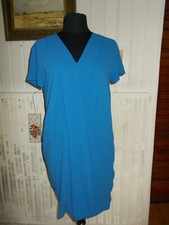 Robe drapée bleu roi doublé Comptoir Des Cotonniers S/38 manches courtes
