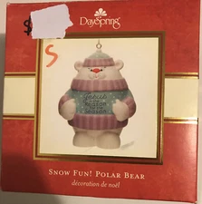 Dayspring Ornament Snow Fun! POLAR BEAR Christmas Sealed New In Open Box