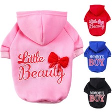 Pet Dog Hoodies Cut BOW Letter Print Hooded Sweater Coats Puppy Jacket .