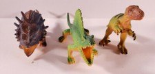 Set Of 3 Miniature Plastic Dinosaur Toys. Between 2.25"  4.25" long