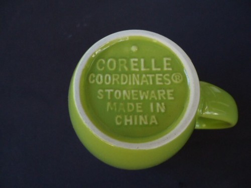 corelle coordinates stoneware coffee mug lime green south beach - Picture 2 of 2
