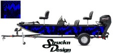 Vivid Blue Boat Wrap Camo Chameleon Abstract Digital Fishing Decal Vinyl Graphic