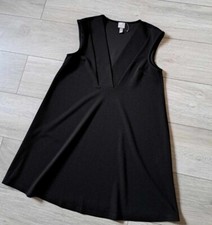 ASOS Black V Neck Stretch Tunic Dress Occasion Party Evening Classic Smart UK8