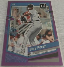 2023 Donruss Baseball Eury Perez Miami Marlins Holo Purple #105