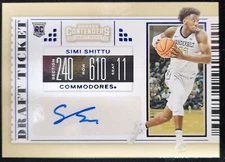 2019-20 Contenders Draft Picks Simi Shittu College Ticket RC Rookie Auto #96
