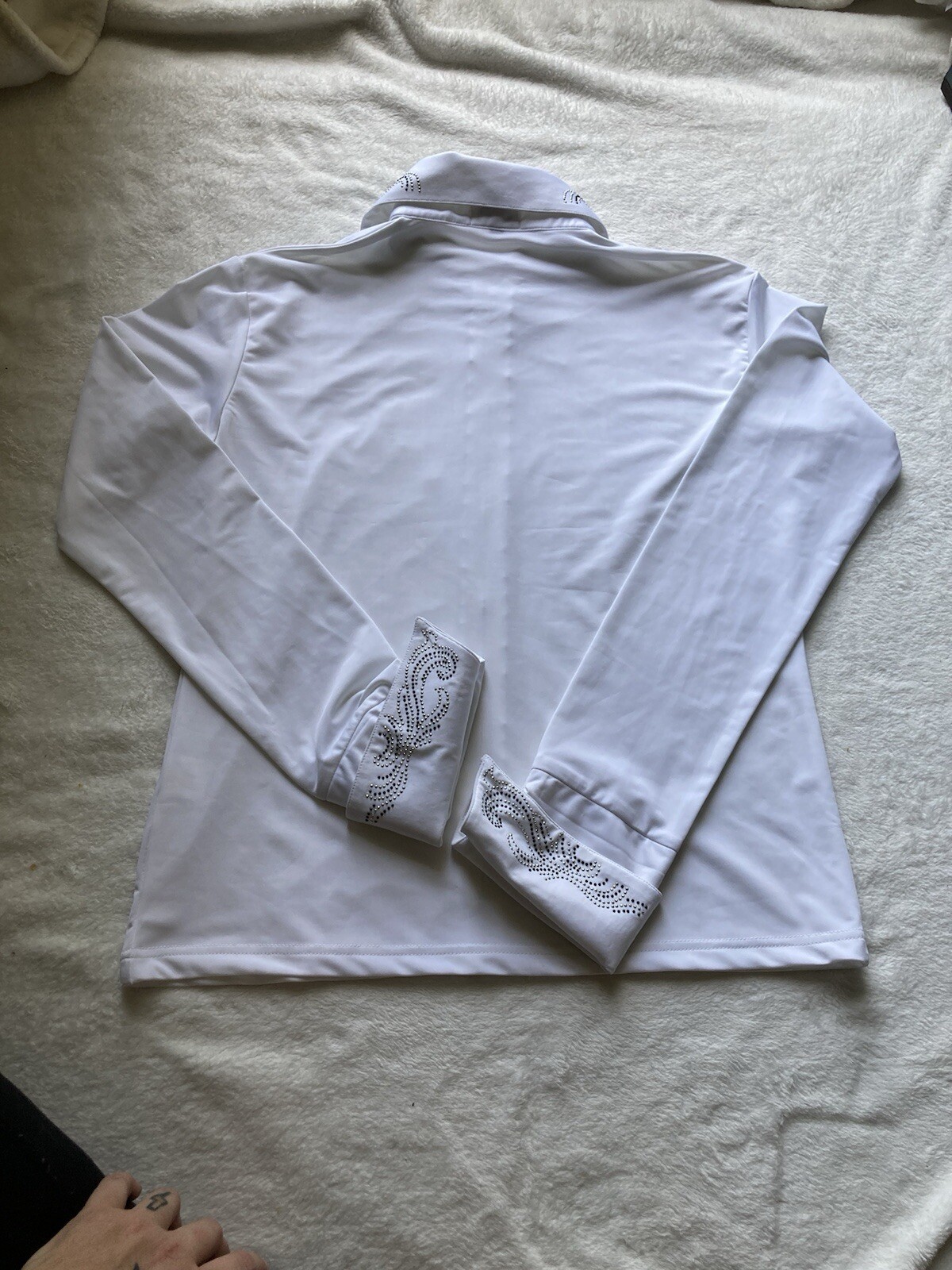 Royal Highness Equestrian Zip Up Show Shirt With Rhinestones Sz MED - Set Of 2