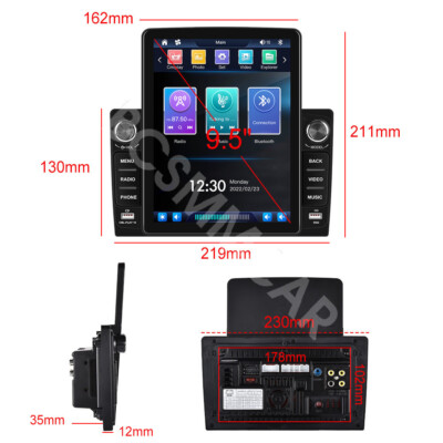 9.5'' Car Android iPhone Stereo Radio Multimedia Player Touch Screen Bluetooth