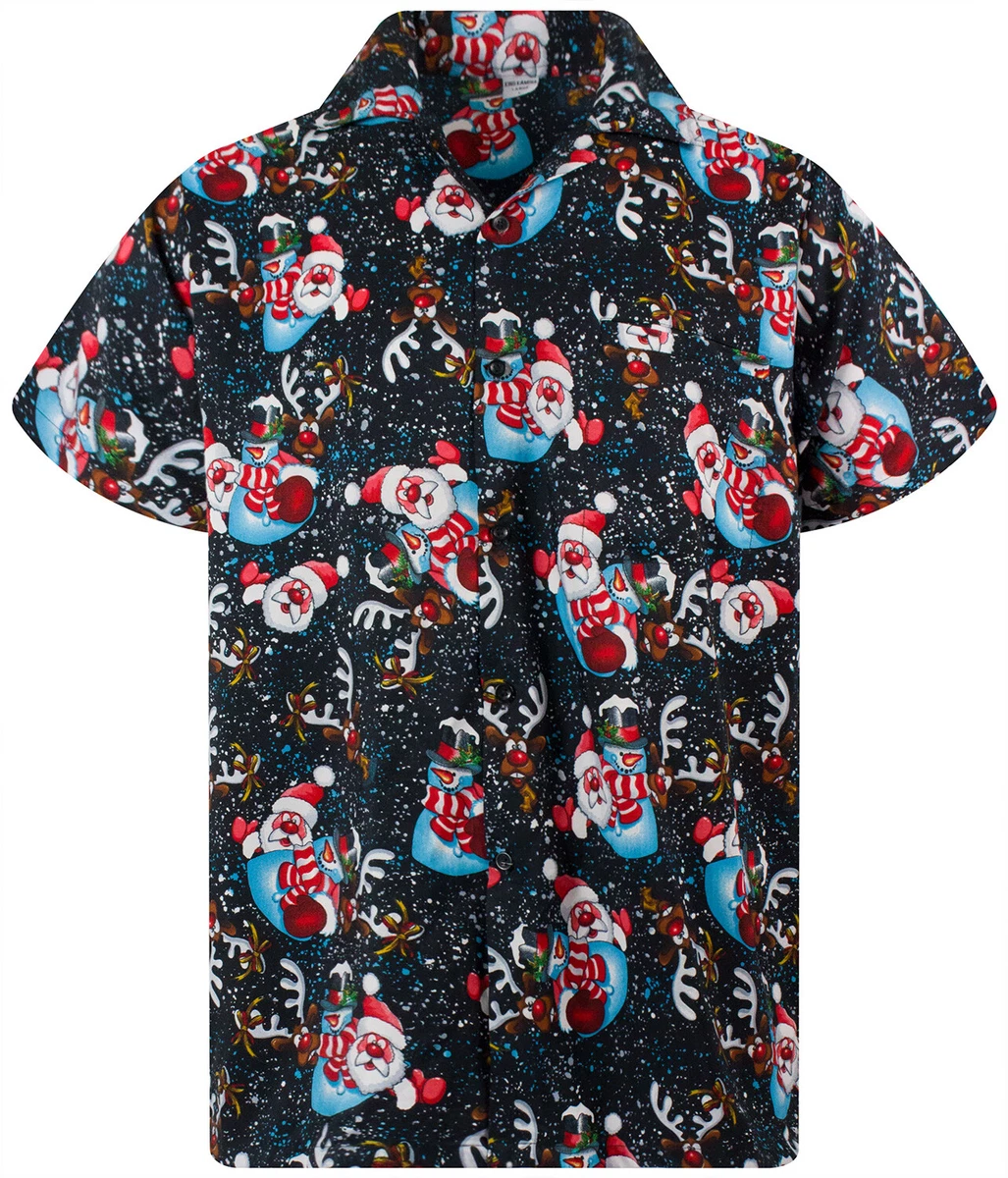 FJAUOQ Camicia Hawaiana da Uomo Funky Manica Corta Estiva Frutta Kiwi Fetta Hawaii Top