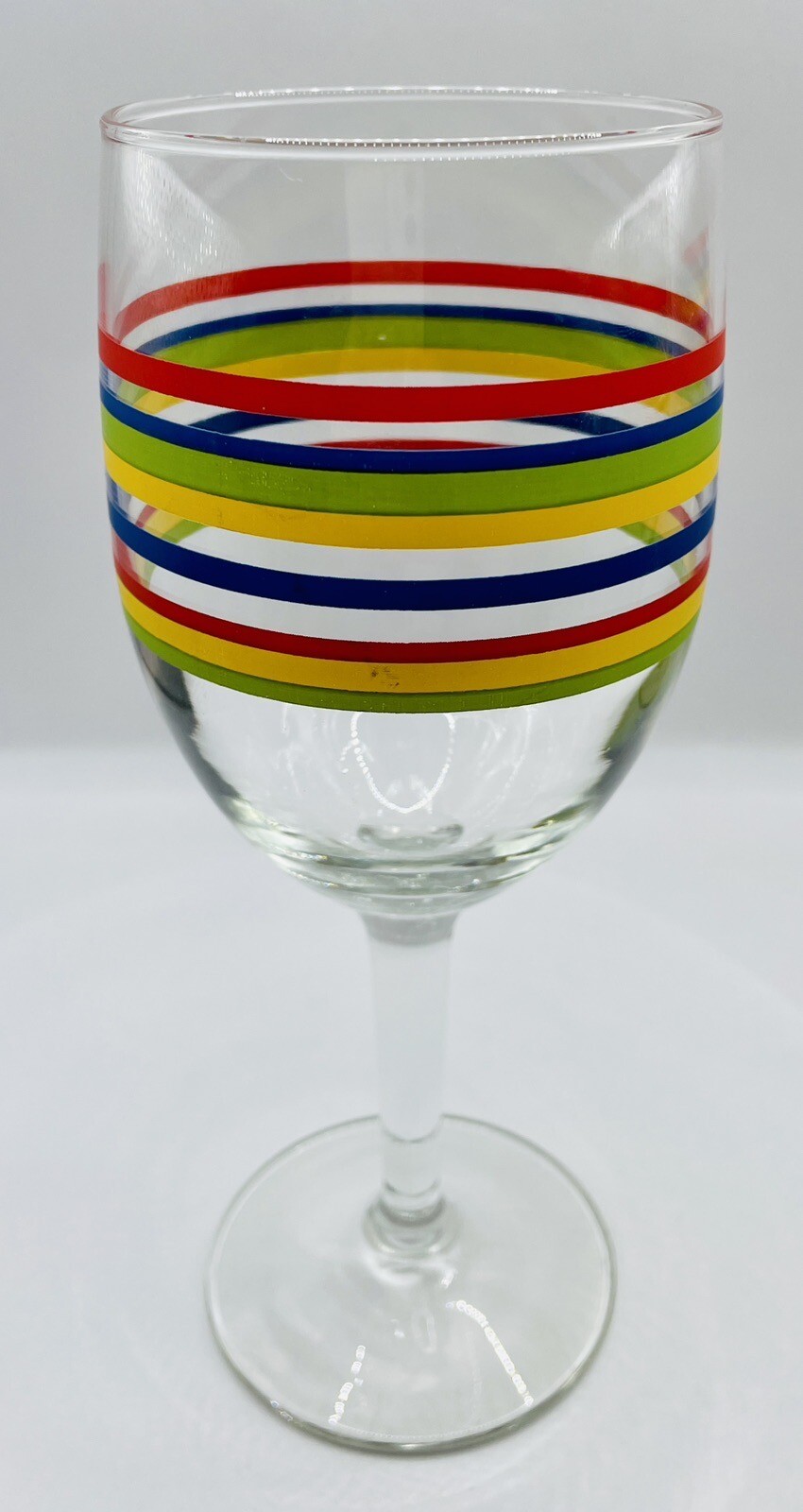 Vintage Libbey Fiesta Mambo Stripes Striped Set of 3 Wine Glasses