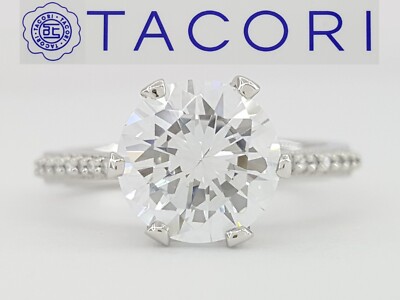 Simply Tacori Platinum Semi-Mount Engagement Ring 0.18 ct $3,850