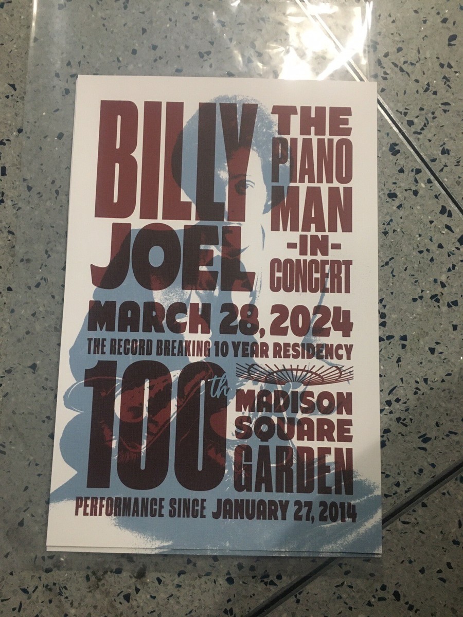 2024 Billy Joel 3/28 Concert 100 Poster Madison Square