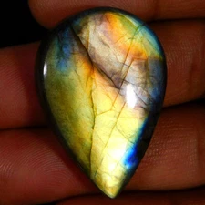 Wholesale 49.00Cts. Natural Miraculous Power Labradorite Pear Cabochon Gemstone