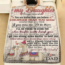 LLAMA Blanket, Letter To My Daughter From Dad Fleece Blanket, Birthday Gift