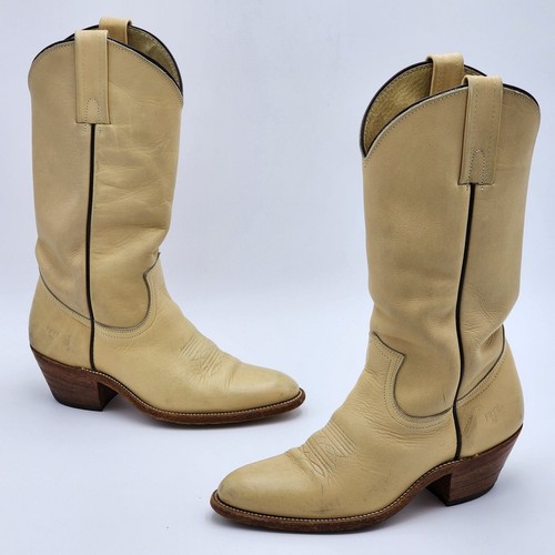Frye Vintage 2308 Creme Leder Western Cowboystiefel Herren Größe 7,5