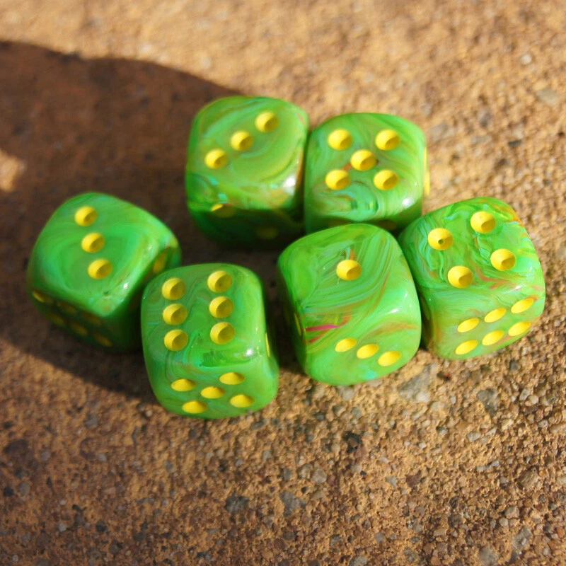 CHESSEX Würfelset 6x W6 12mm Vortex Slime OOP Knobel / Kniffel / Rollenspiel CHX