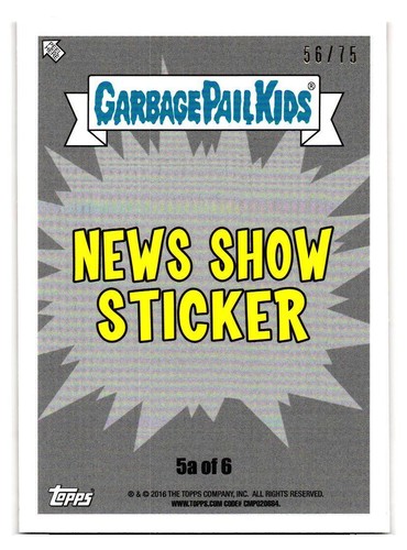 2016 GARBAGE PAIL KIDS SERIES 2 PRIME SLIME TRASHY TV PICK YOUR CARD BLOODY RED - Picture 221 of 323