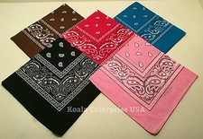 2 Bandanas Cotton Paisley 4 colors to choose from Survival Emergency 22" x 22"