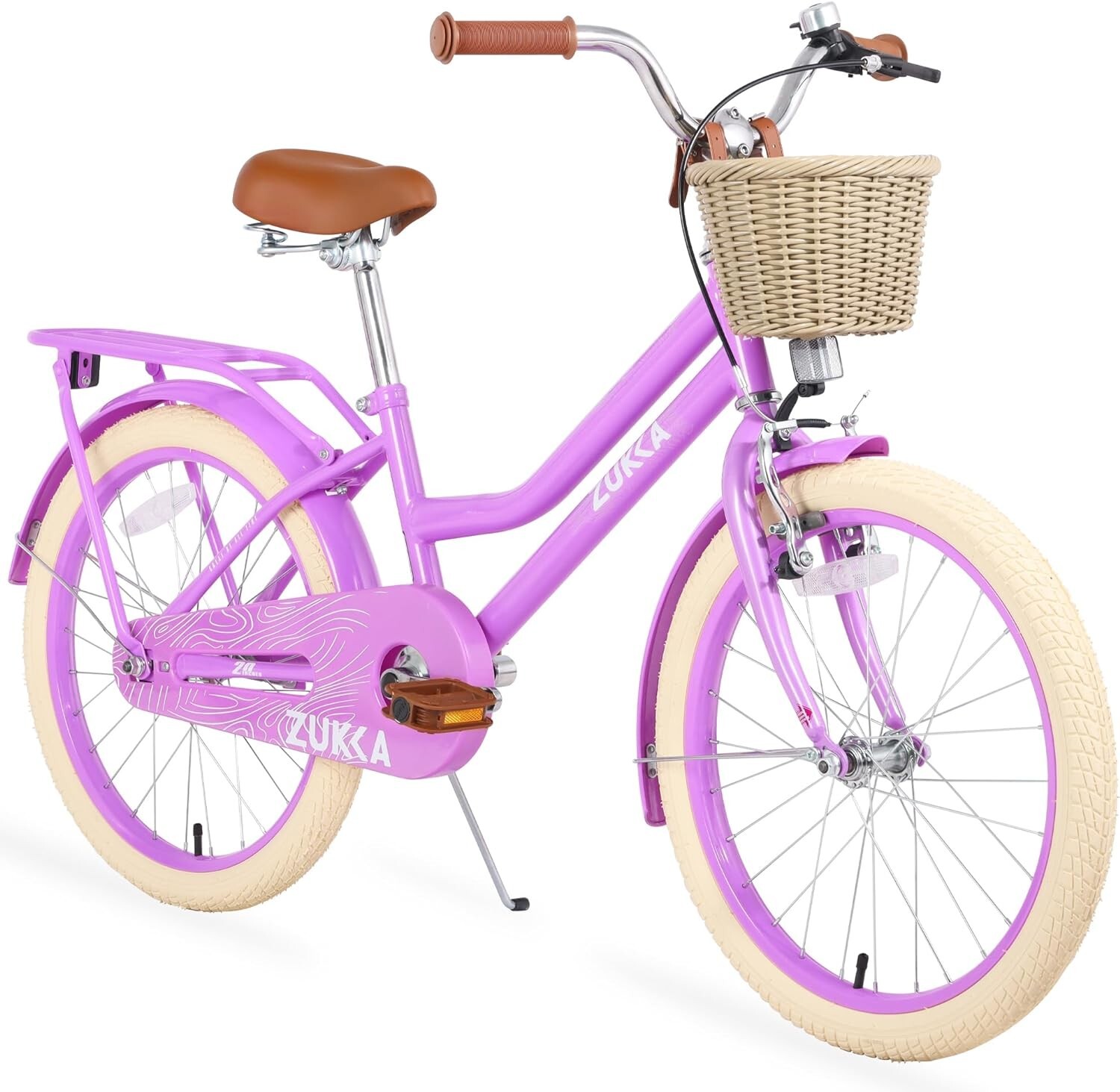 MEGHNA 20 Inch Purple Kid Bike Girls Bicycle with Basket for