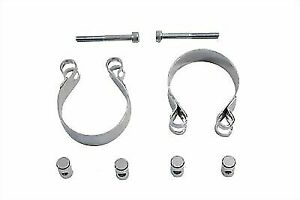 Stainless Steel Exhaust Clamp Set for Harley Davidson by V-Twin 