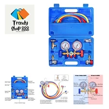 3 Way AC Manifold Diagnostic Gauge Refrigerant Charging Set for Air Condition...