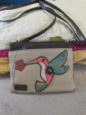 Chala Women's Mini Crossbody Bag Purse Hummingbird Ivory Faux Leather