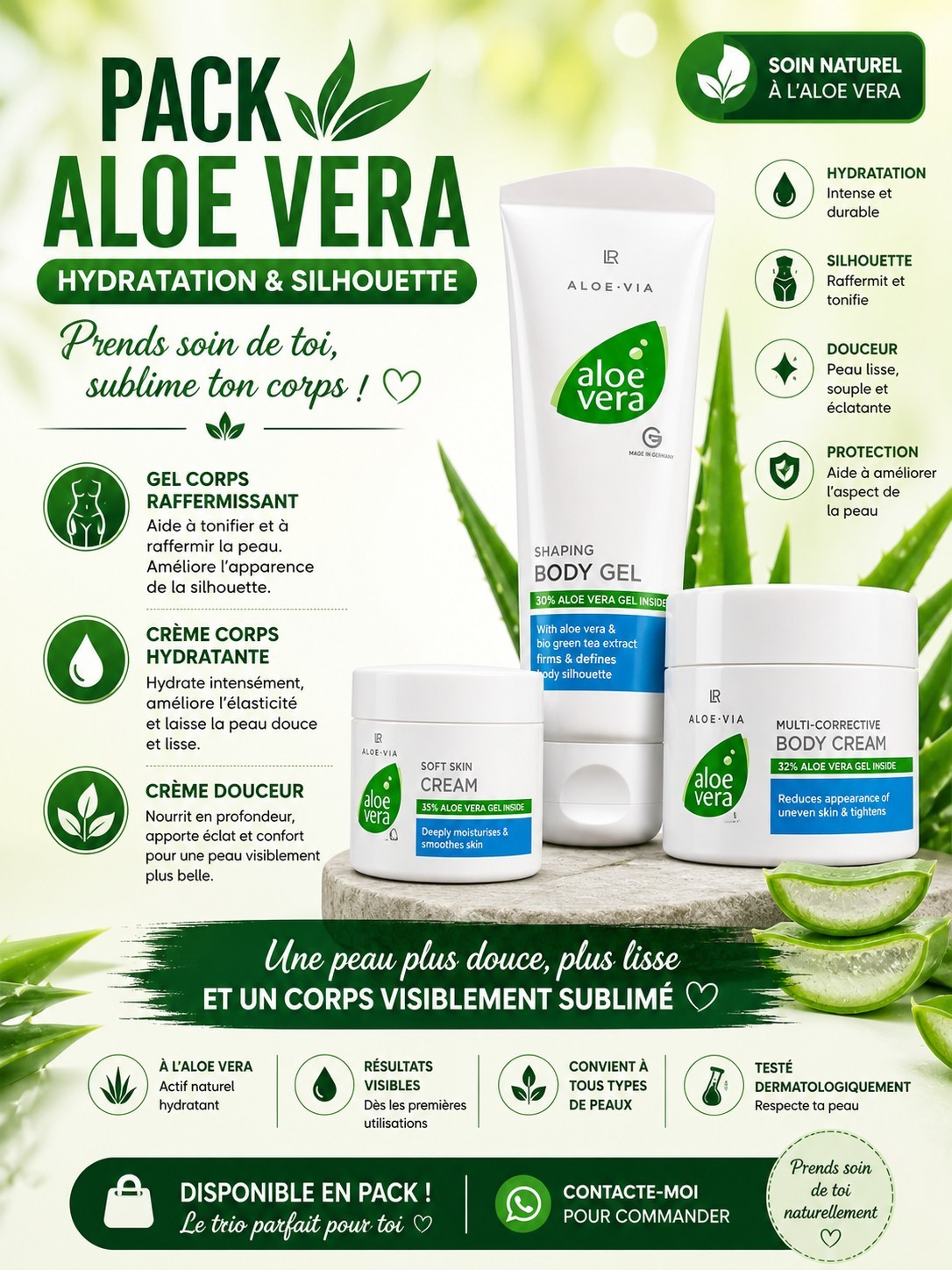 Aloe Vera Hydratation et Silhouette contre la rétention d'eau et ballonnements