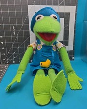 1993 Kermit the Frog 16 Plush Jim Henson Muppets Blue Overalls Chick 27408