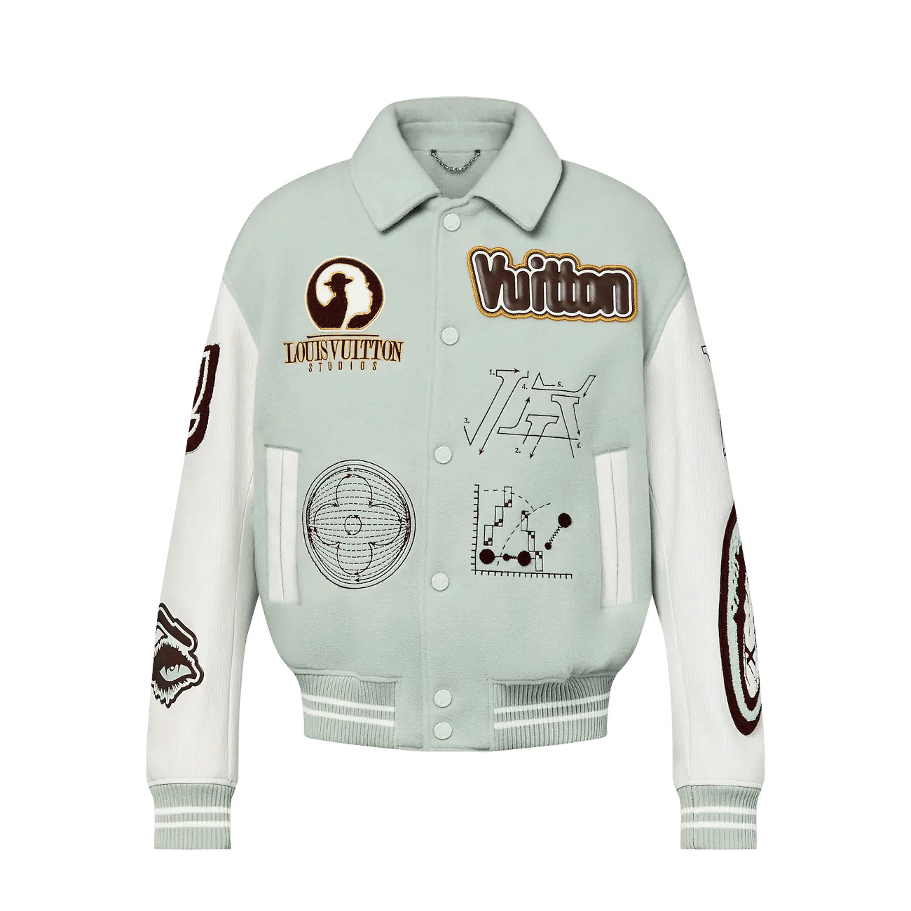 Louis Vuitton Multi Patch Varsity Jacket "Mint" - image 1