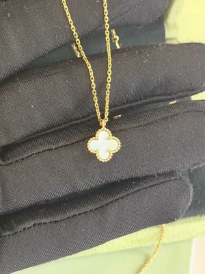 Van Cleef & Arpels VCA Sweet Alhambra 18k Yellow Gold Necklace with Pendant