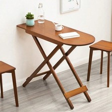 Wall Mounted Folding Bamboo Dining Table Space Saving Foldable Workbench