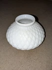Vintage lamp shade  Milk Glass Quilted Diamond Hurricane 6 ¾" Fitter