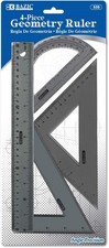 Geometry Ruler Combination Sets W/ Compass 4-Piece
