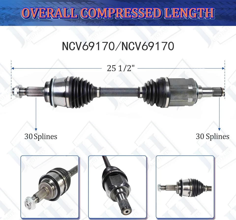 Par de juntas de eje CV delantero izquierdo y derecho para Toyota 4Runner 2003-24 4x4 Foto 2 de 4