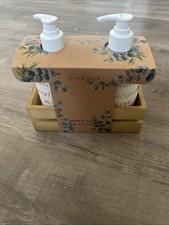 Image of Livegreen Hand Soap And Lotion Eucalyptus Mint 500ml Ea Wooden Caddy New Giftset