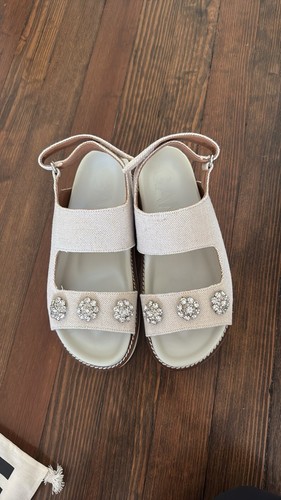 Sandalias de plataforma GANNI Juta con detalle de cristal Talla 39 NUEVAS - Imagen 4 de 6