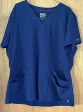 Barco One Women  s Blue Scrub Top Size XL
