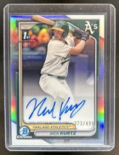 2024 Bowman Draft Nick Kurtz Chrome Auto Refractor 1st Prospect #/499 Athletics